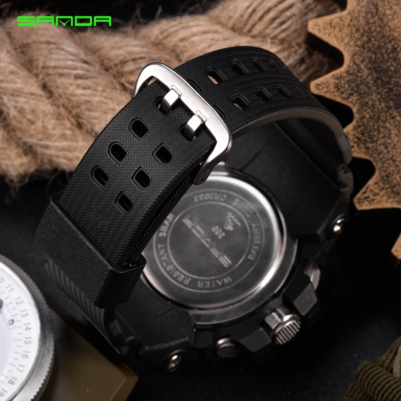 

SANDA Brand Men's Watches LED Digital Watch Men Wrist Watch Black Alarm 50m Waterproof Sport Watches For Men Relogio Masculino