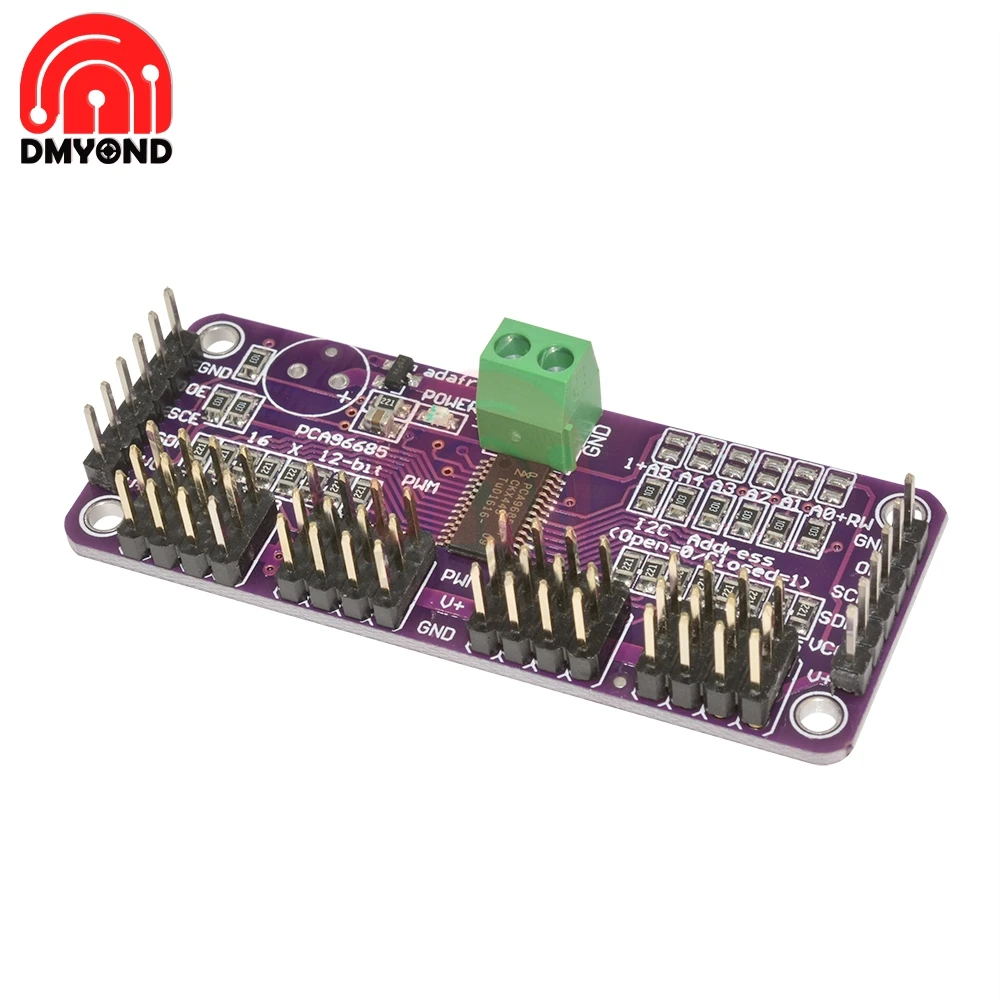 PCA9685 16 канальный 12 битный PWM сервопривод интерфейс I2C IIC 1 6 кГц ШИМ модуль
