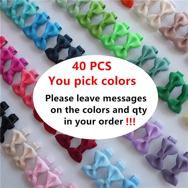 You pick colors 40 шт. милые заколки для волос бант для волос Бутик мини-банты заколки для волос аксессуары для волос - Цвет: You pick colors