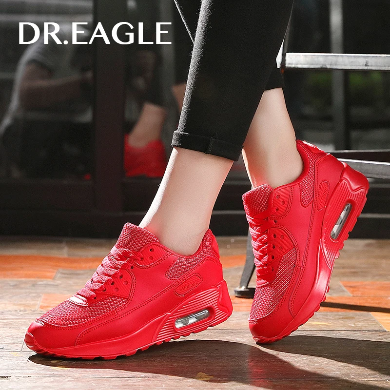 DR.EAGLE 2017 спортивная обувь женские кроссовки красные воздушная подушка уличная