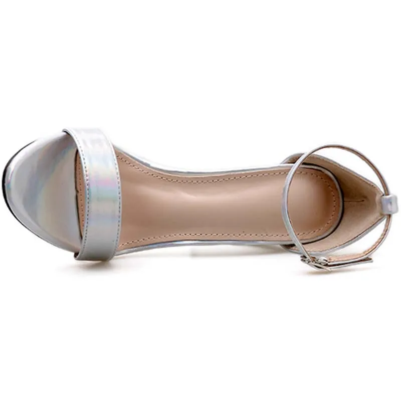 Женские сандалии с ремешком вокруг лодыжки на толстом каблуке модная обувь высоком пряжкой и женская сезон