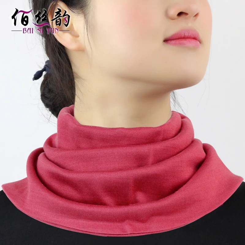 Осенний Шелковый кашемировый воротник Женский Теплый многослойный толстый