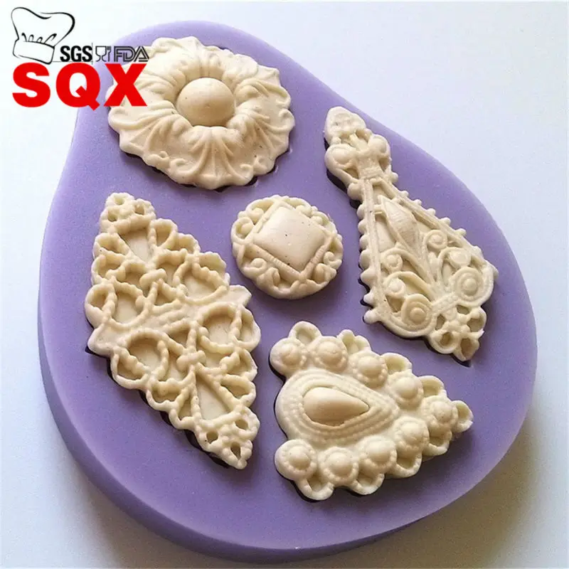3D Ретро ювелирные изделия Форма Алмаза силиконовая форма для выпечки Sugarcraft торты
