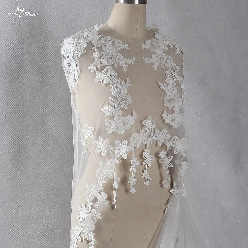 RSV53 реальные фотографии Yiaibridal слоновая кость длинная шаль кружевная Свадебная