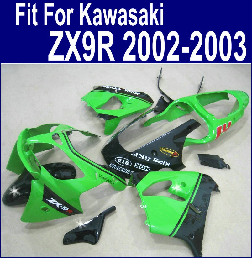 Зеленые Черные Обтекатели для Kawasaki Ninja zx9r комплект обтекателей 2002 2003 02 03 +