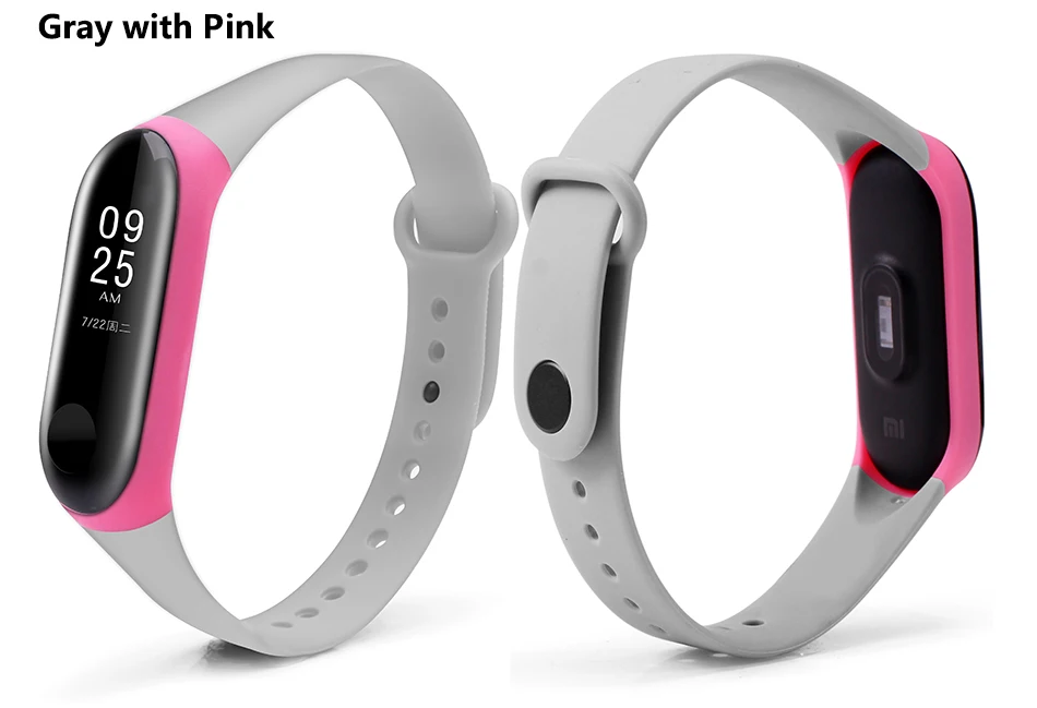 BOORUI mi band 3 ремешка двойной цвет mi band 3 Аксессуары pulseira mi band 3 сменный силиконовый ремешок для xiaomi mi3