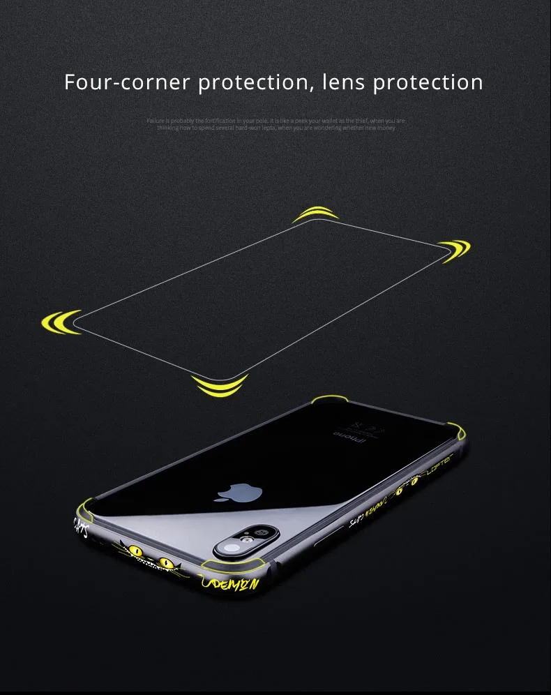 Lofter Роскошный чехол для телефона для iPhone X чехол алюминиевый бампер для iPhone X милый чехол с животными для iPhone X Европейский стиль