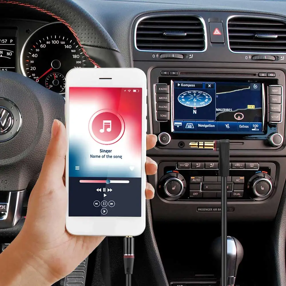 Автомобильный вспомогательный аудиокабель FORNORM с разъемом 3 5 мм удлиненный углом