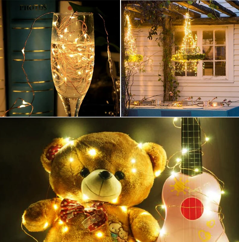 DC 5V USB LED String Light Waterproof LED Silver Wire String Holiday Outdoor Fairy Lights For Christmas Party Wedding Decoration