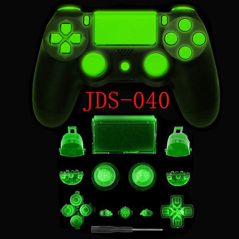 Светится в темноте полные кнопки для PS4 тонкий контроллер JDS040, набор триггеров Dpad Thumb палочки для PS4 Pro контроллер