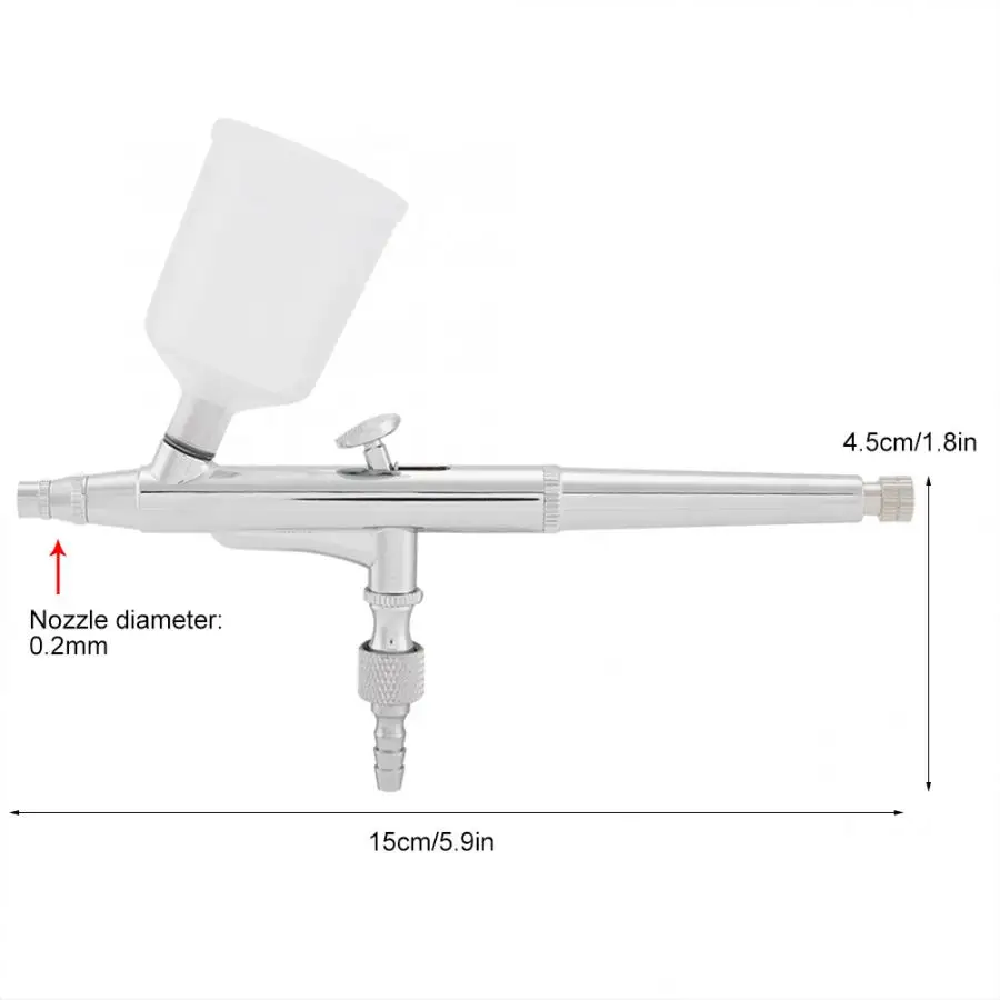 0.2mm Ortable мини размер спрей насос ручка воздушный компрессор Набор для художественной живописи татуировки ремесло торт Спрей модель красивый аэрограф наборы - Цвет: 0.2mm