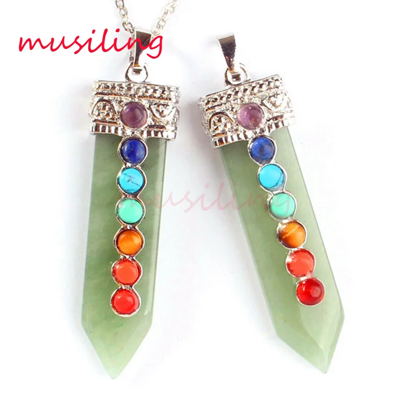 Меч 7 Чакра бусы кулон ожерелье цепочка лазурит и т. Д. Натуральный камень