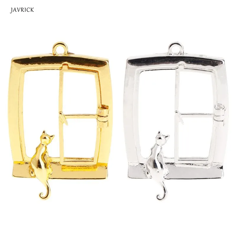 Metal Frame UV Epoxy Resin Crafts Tools DIY Jewelry Making Pendant Necklace Cat Sit Window Gold Silver Handmade Gifts Charms