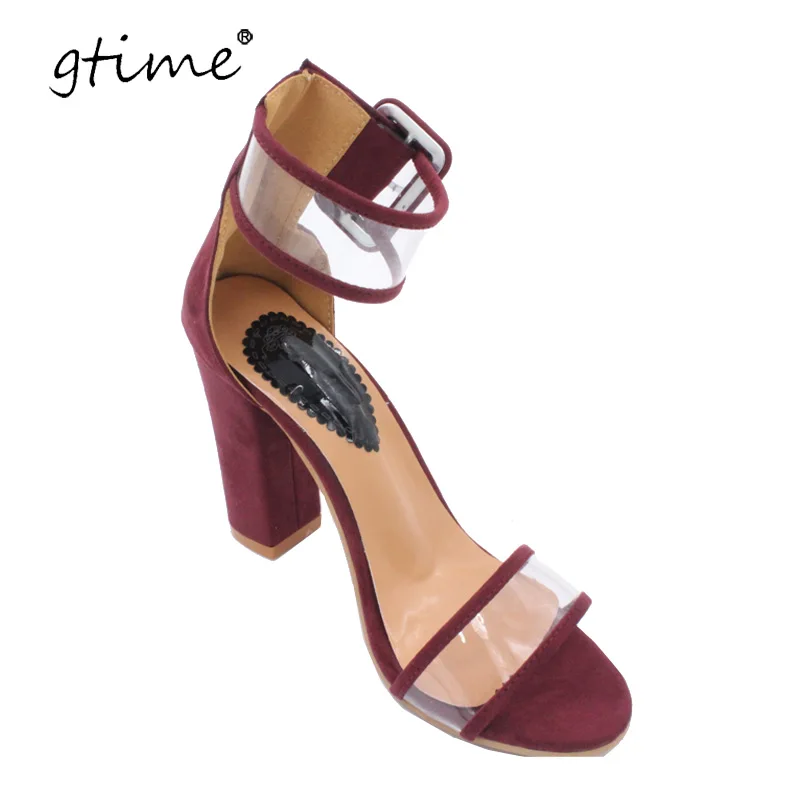 Женские прозрачные туфли Gtime летние босоножки на высоком каблуке для танцев