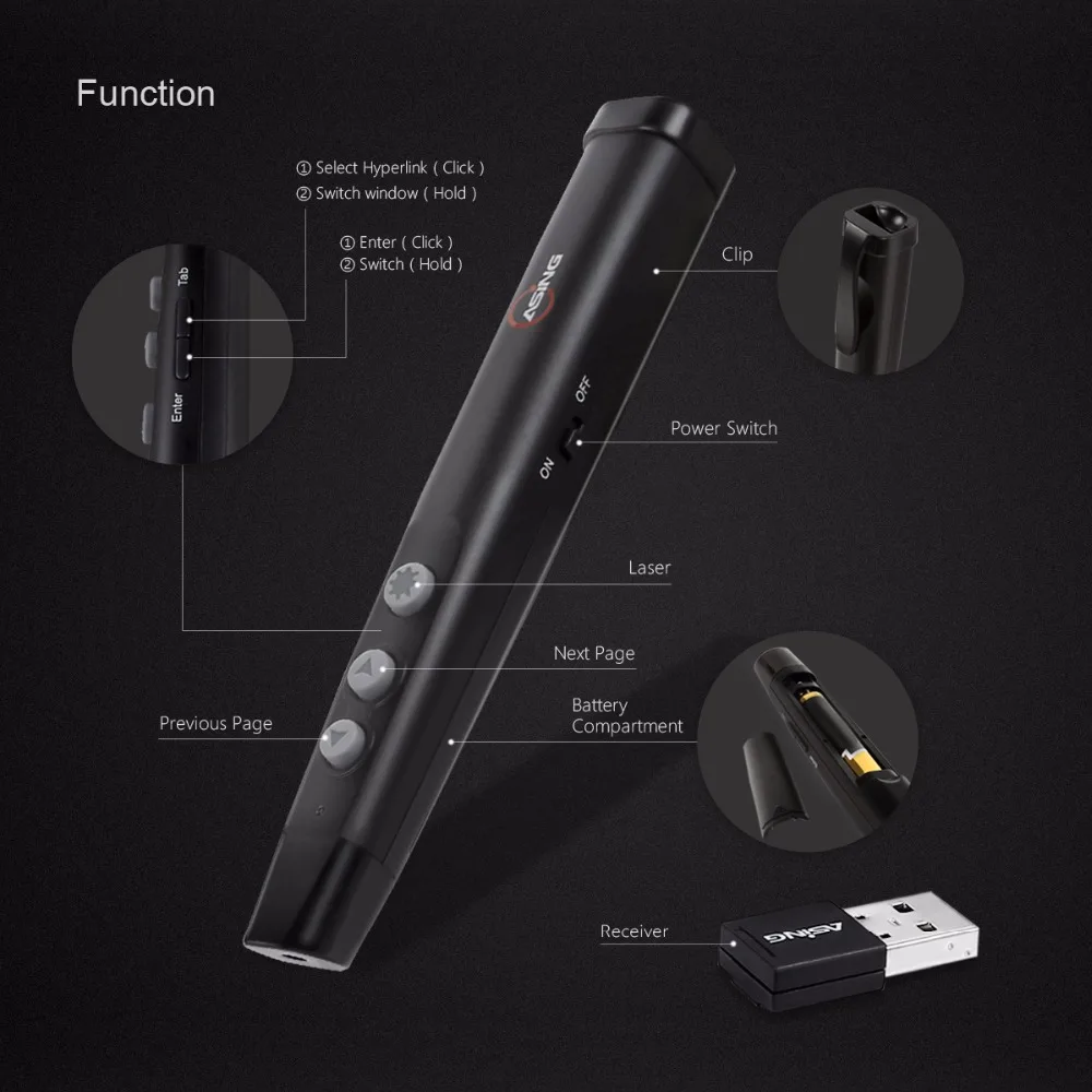 XM 2 4 ГГц пульт дистанционного управления беспроводной ведущий PPT PowerPoint указка для