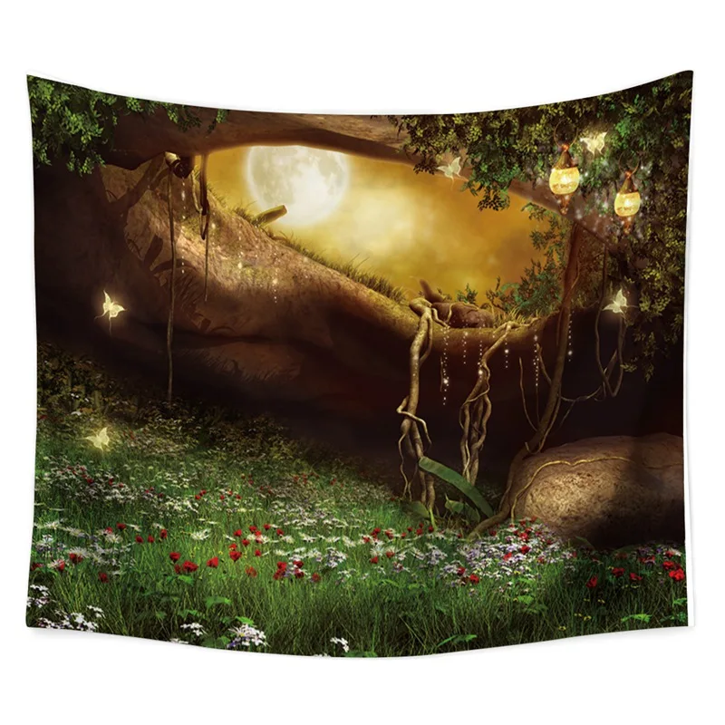Boho Hippie 4 Sizes Wall Tapestry Colorful Tree Printed Wall Hanging for Bedroom High Quality Polyester Tapestries Home Decor - Цвет: 2
