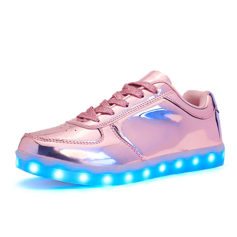 Мужские светодиодные туфли унисекс осенне-весенние светящиеся со шнуровкой