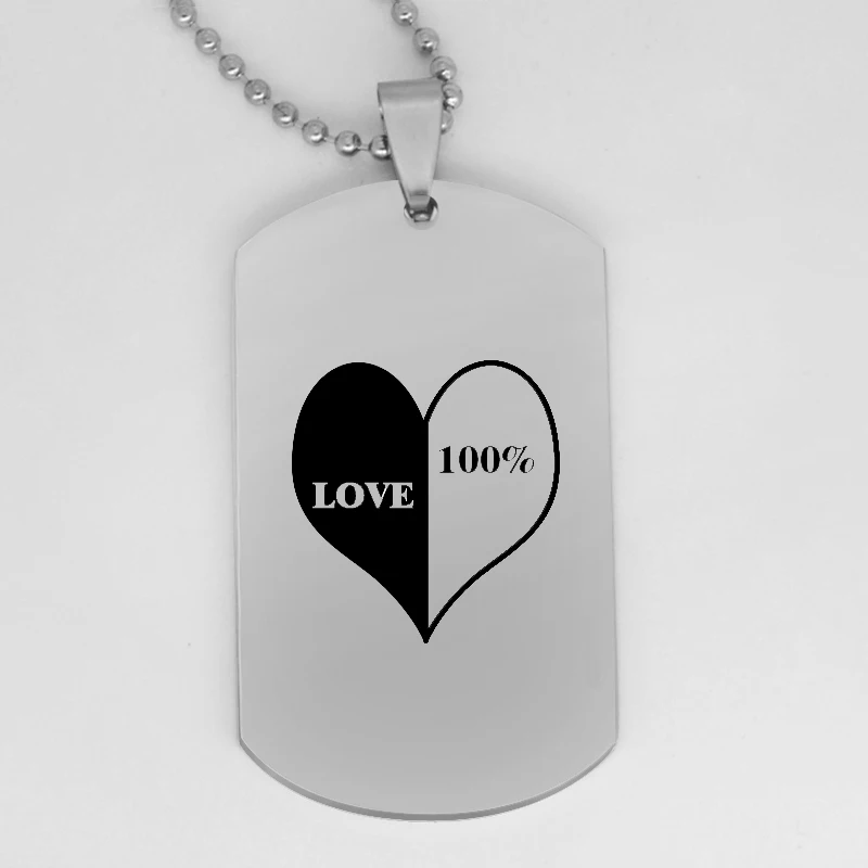 Ufine lover gift jewelry heart love 100% pendant army card stainless steel custom necklace N4565 | Украшения и аксессуары