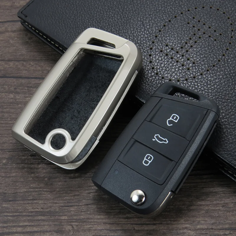 Кожаный чехол для ключей из цинкового сплава VW Golf 7 mk7 Skoda Octavia A7 Новый Polo Portect