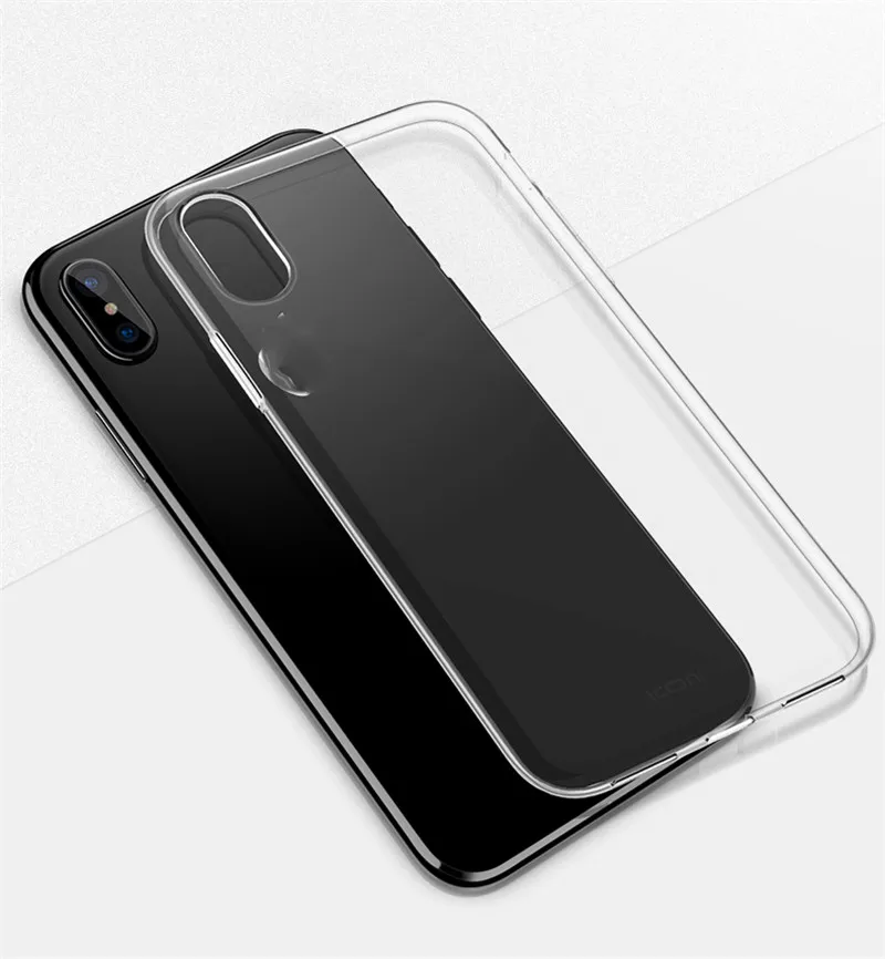 50pcs Transparent case For iPhone X Silicone Clear Soft TPU cases XS Max XR Ultra Crystal Full Protective Back Cover |