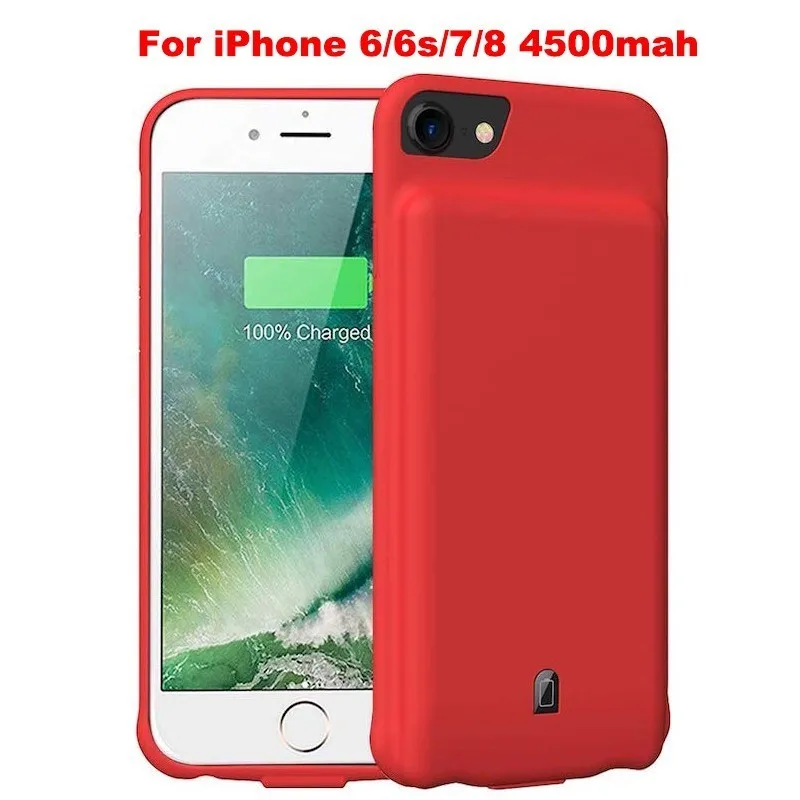 Red 6 6s 7 8 Ext power 4500/7000mAh Внешний красный и черный чехол для зарядного устройства для Iphone 6 6s 7 8 Plus портативный резервный зарядный внешний аккумулятор - Цвет: Red 6 6s 7 8