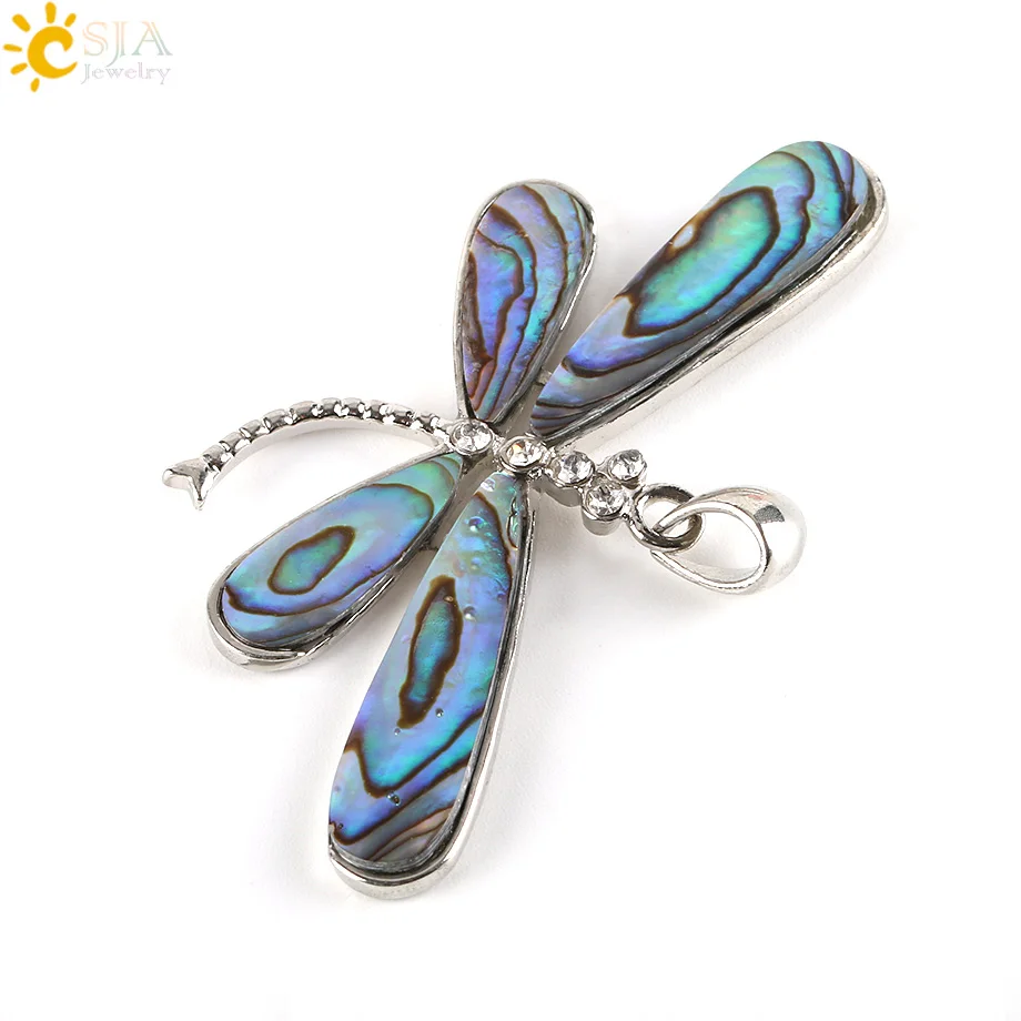 Кулон в виде стрекозы CSJA кулон из ракушек стразы с кристаллами циркония Ретро