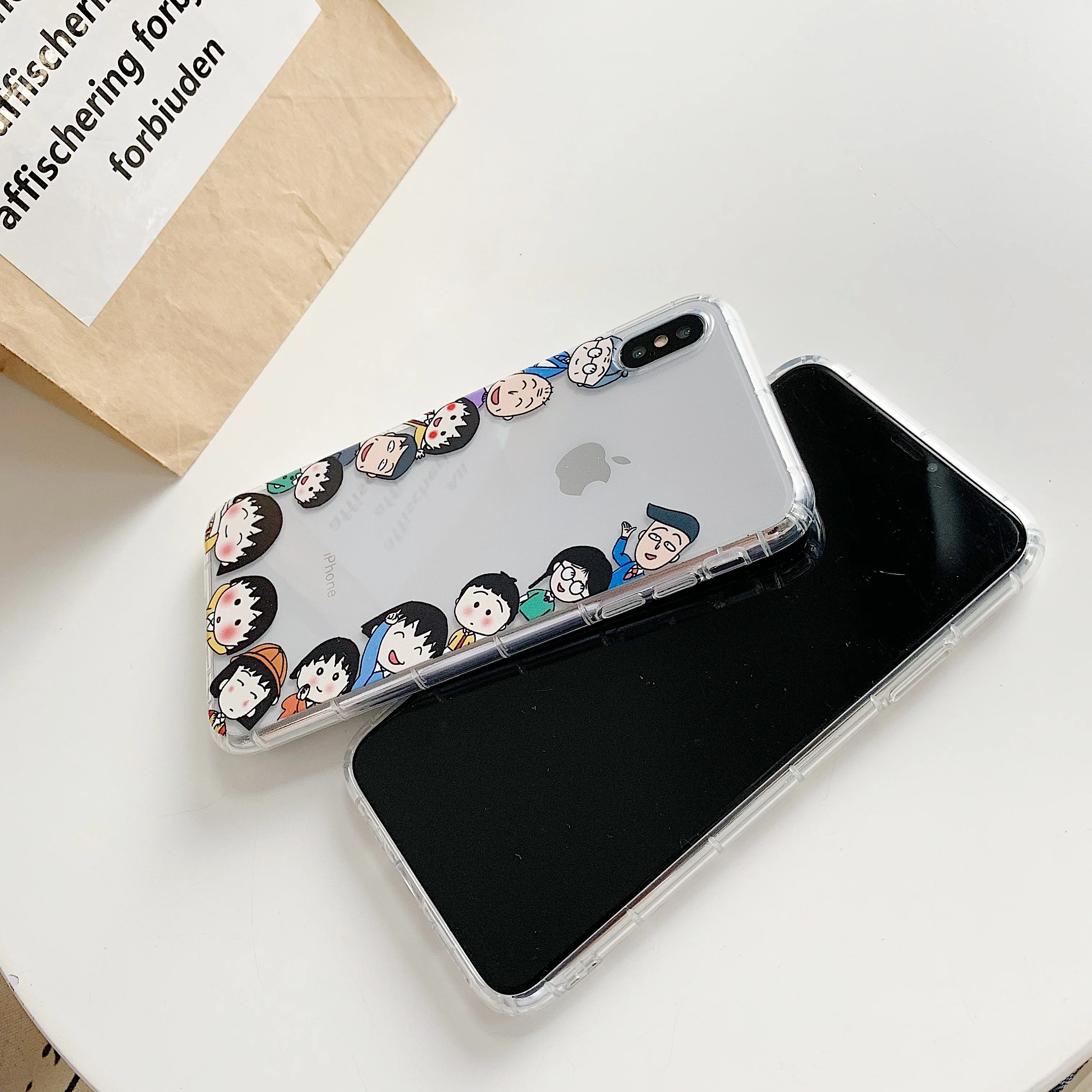 Милый мягкий чехол для телефона с рисунком Crayon Shin chan Chibi Maruko для iPhone 6 6s 7 8 Plus X XS XR XSMax 11 Pro Max