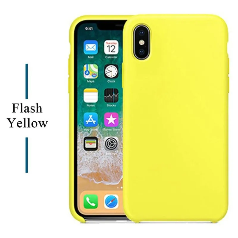 Flash Yellow Чехол для iPhone Xs MAX XR X чехол s для Apple iPhone 7 8 6 s Plus 5S SE официальный стиль силиконовый чехол с логотипом - Цвет: Flash Yellow