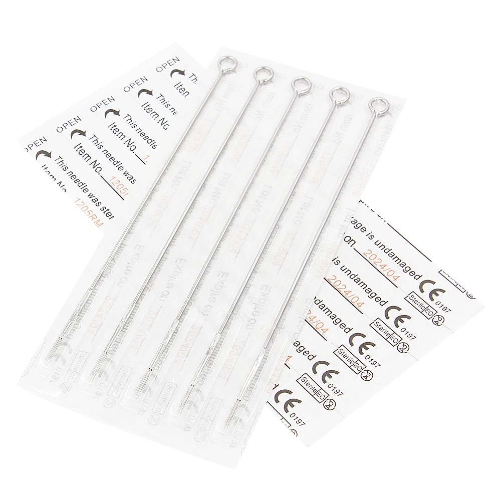 

100PCS Round Magnum Standard Needles 1205RM Disposable 0.35mm Sterile Standard Tattoo Needles for Tattoo Supply Free Shipping