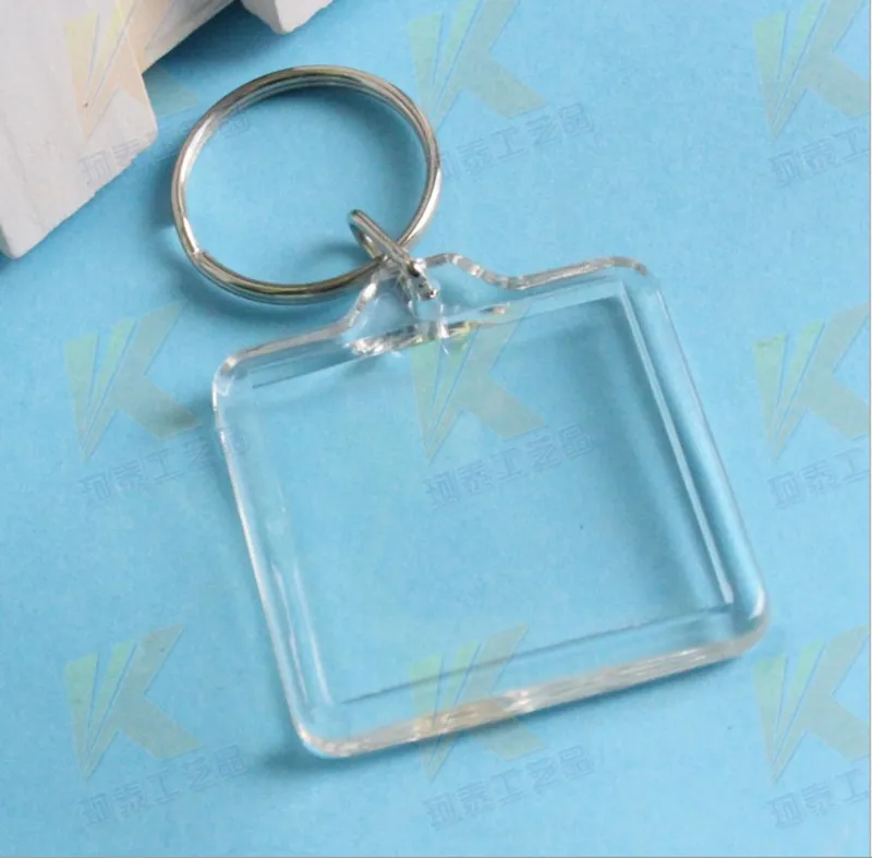 Бесплатная доставка 60 пустых акриловых квадратных брелоков для ключей
