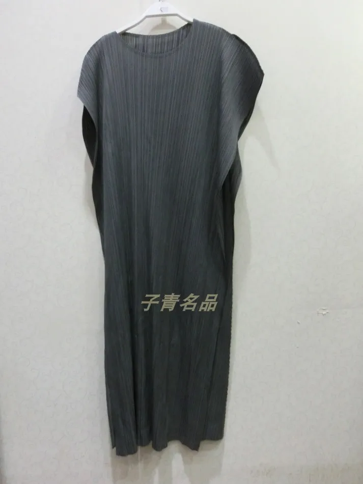 Changpleat 2018 New Loose women dress Miyak Pleated O-neck Solid Simple Large Size Summer Elastic Female Dresses Fashion Tide | Женская