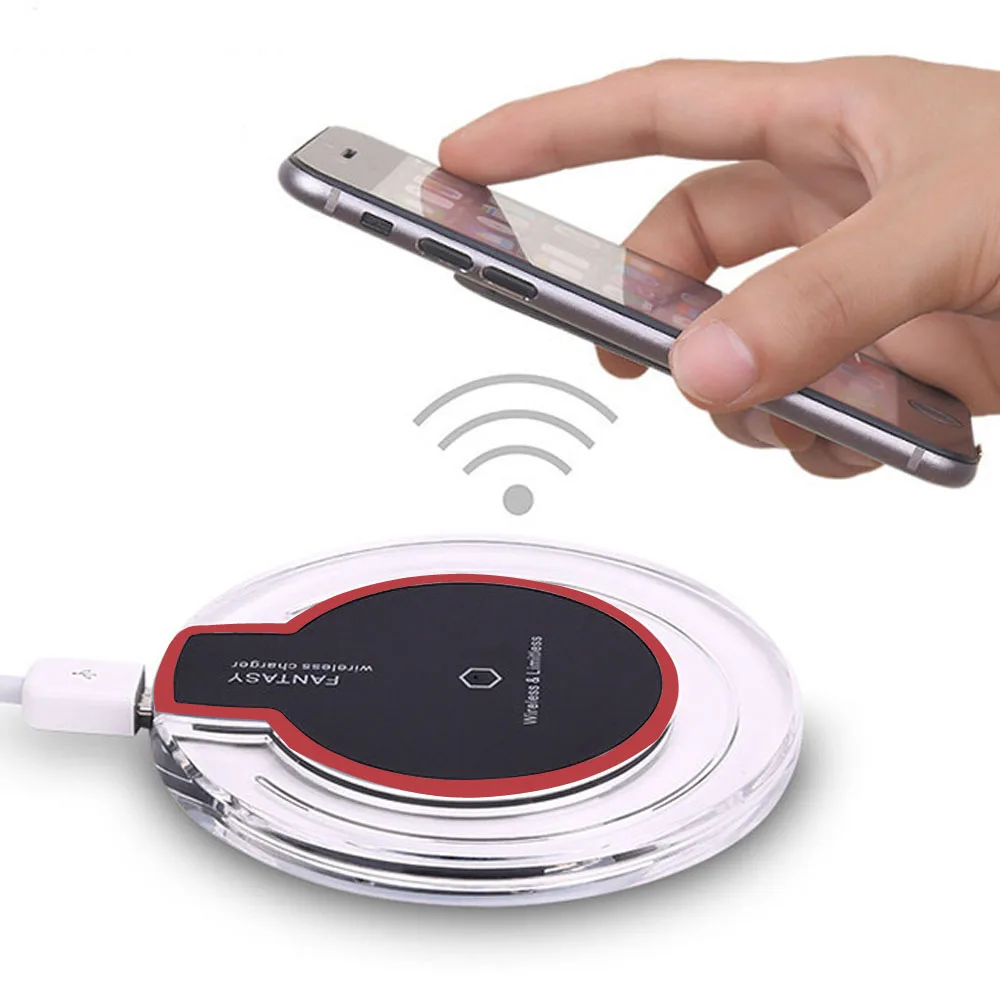 Universal Qi Wireless Phone Charger Crystal Clear USB Charging Pad For iPhone X 8 Plus Samsung Galaxy S6 S7 Edge S8 S9 | Мобильные