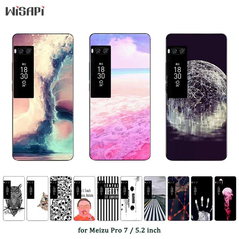 Для Meizu Pro 7 чехол с токовым принтом Мягкий Силиконовый ТПУ прозрачный ультра