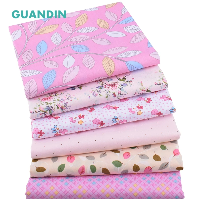GUANDIN 6 шт./лот серия розовых цветов саржевая хлопковая ткань с принтом одежда в