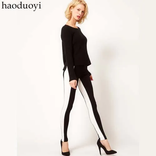 free shipping black and white pant 