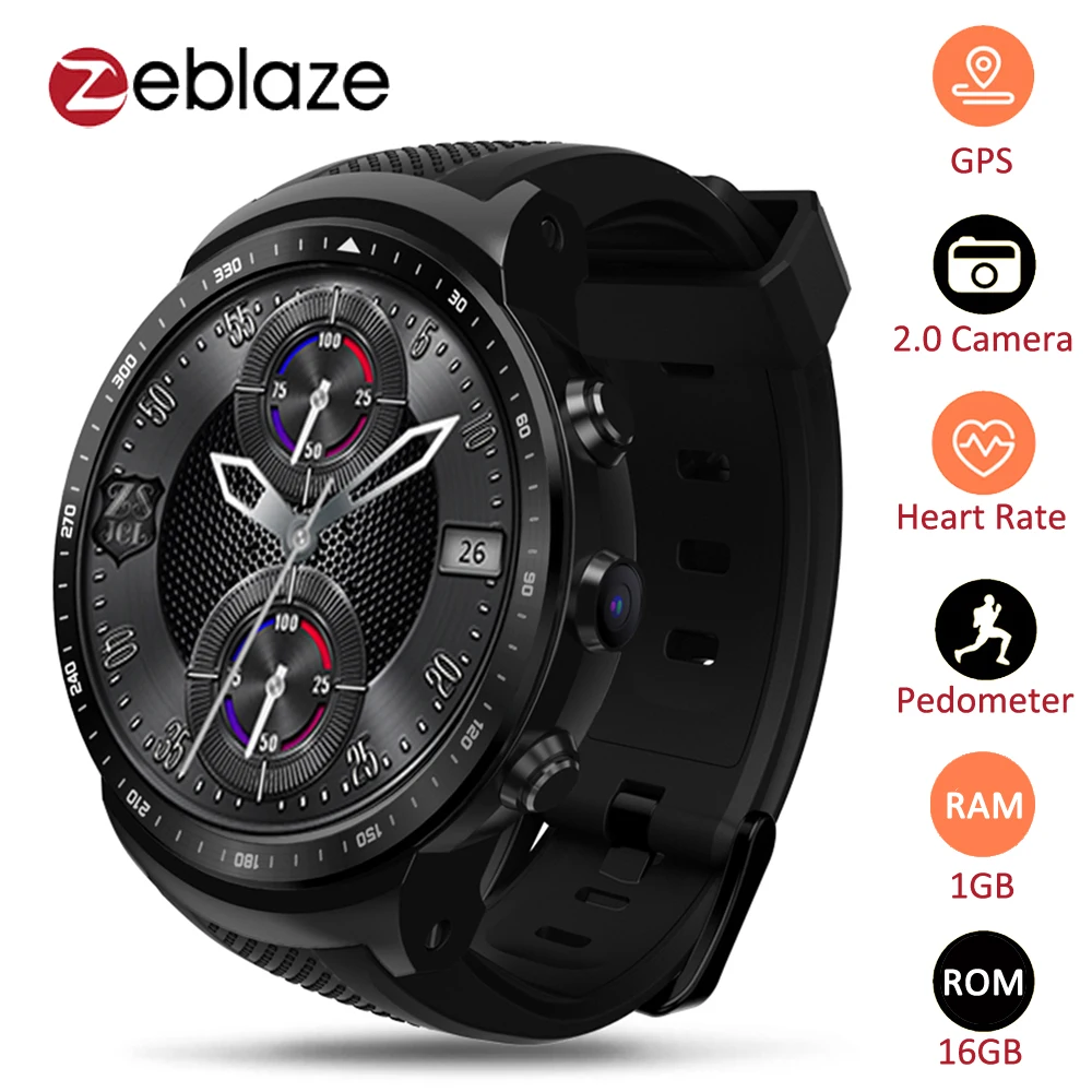 Смарт-часы Zeblaze Thor PRO 3g gps 1,5" ips Android 5,1 1 Гб+ 16 Гб BT4.0 умные часы МП камера носимые устройства