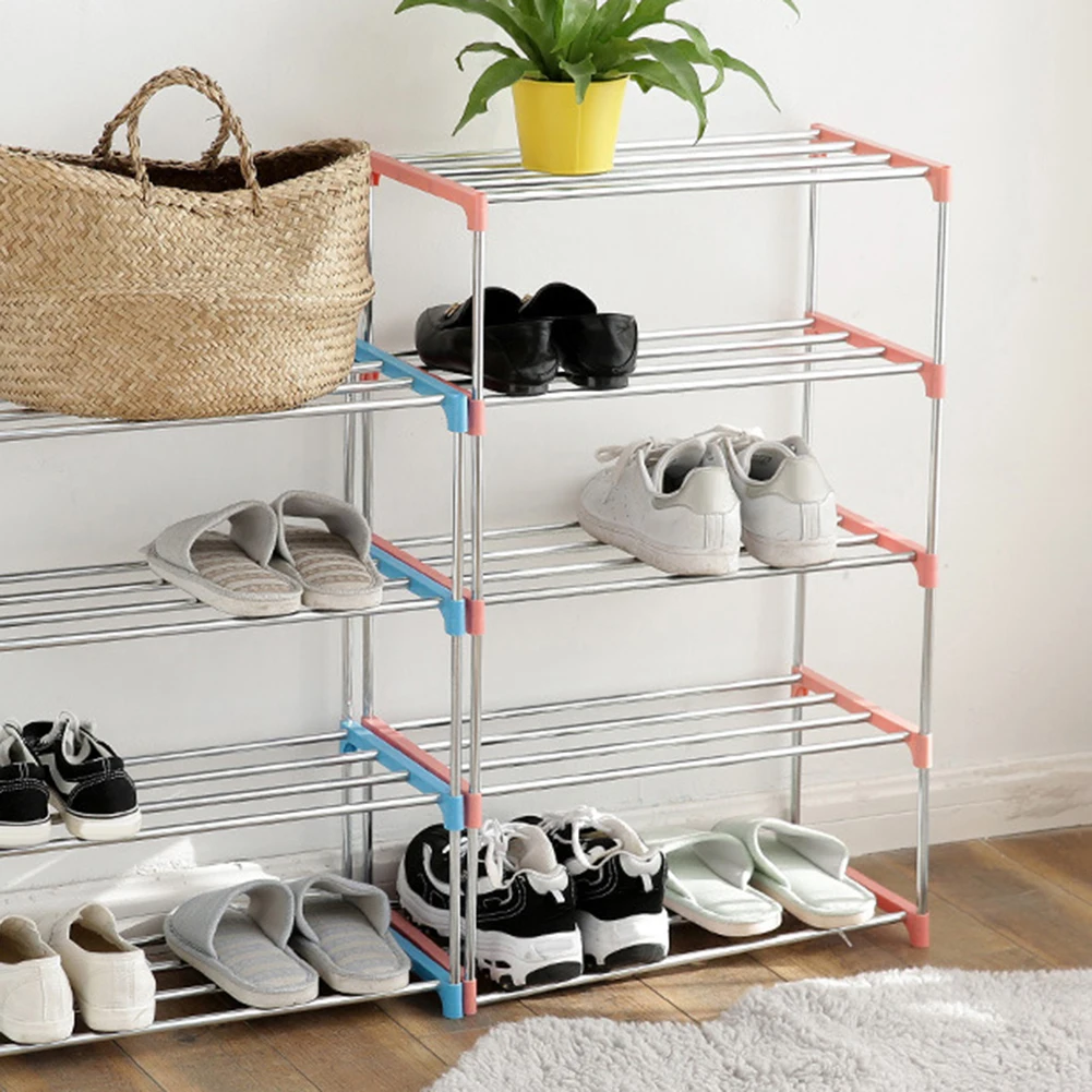 1 шт. 4 уровневая компактная Полка для обуви из нержавеющей стали|Подставки