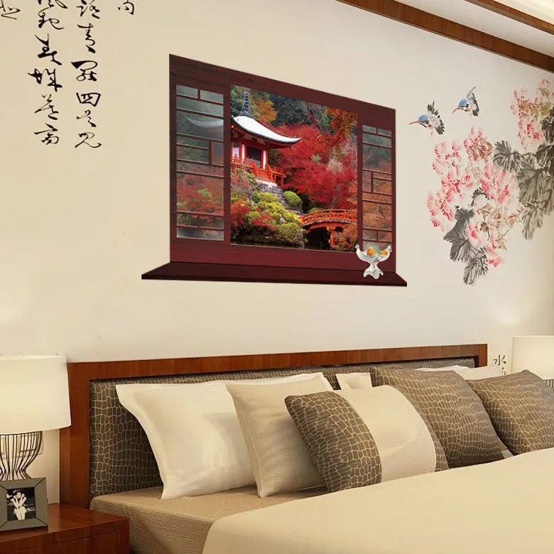 [Fundecor] Новый китайский стиль весенний вид Shanting садовый пейзаж 3d наклейки на стены