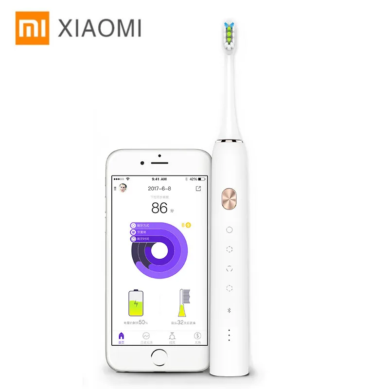 Белый Xiao mi Soocare X3 Soocas обновленная электрическая звуковая умная зубная щетка Bluetooth Водонепроницаемая беспроводная зарядка Android iOS mi Home APP - Цвет: Белый