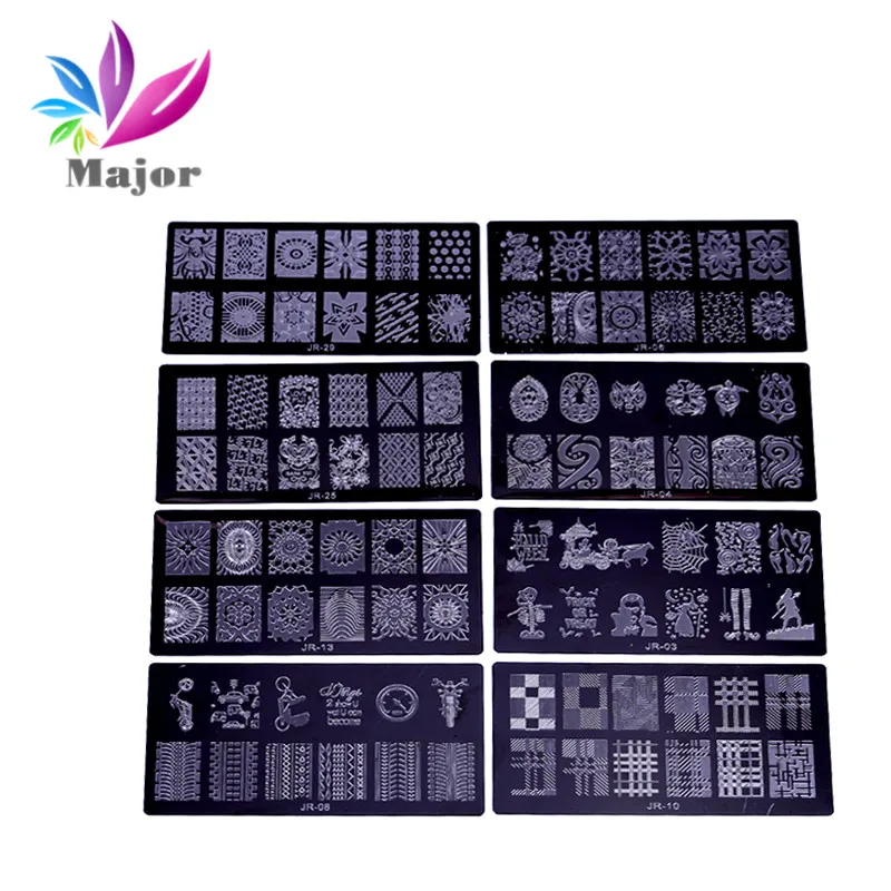 JR штамповки для ногтей пластины из нержавеющей стали изображения Konad шаблон