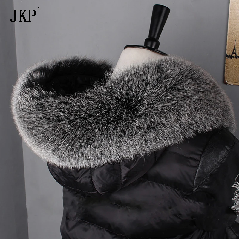 Зимний женский воротник из натурального Лисьего меха шапка лисы прямой теплый