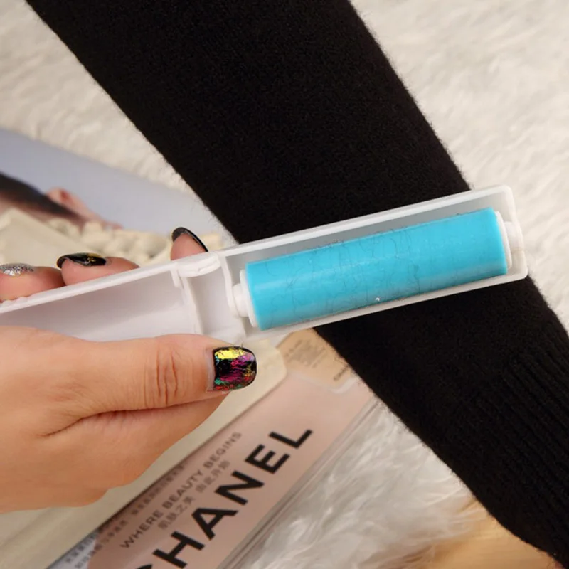 Blue hair roller Складной портативный Чистая шерсть средство удаления пыли с волос щетка чистящие инструменты для домашних животных собака кошка животные липкие волосы ролики моющие многоразовые - Цвет: Blue hair roller