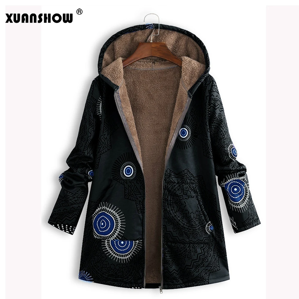XUANSHOW Casaco Feminino 2019 зимнее плюшевое пальто женская теплая флисовая куртка с