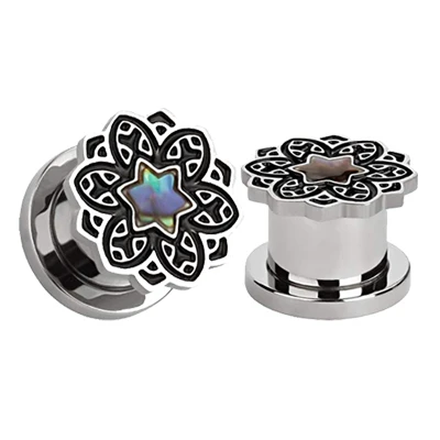 Blossom Flower 1 пара Высокое качество Кристалл Циркон Ушные Тоннели винт подходят разноцветные камни цветок винт расширительные приборы конус для пирсинга ушей ювелирные изделия - Окраска металла: Blossom Flower