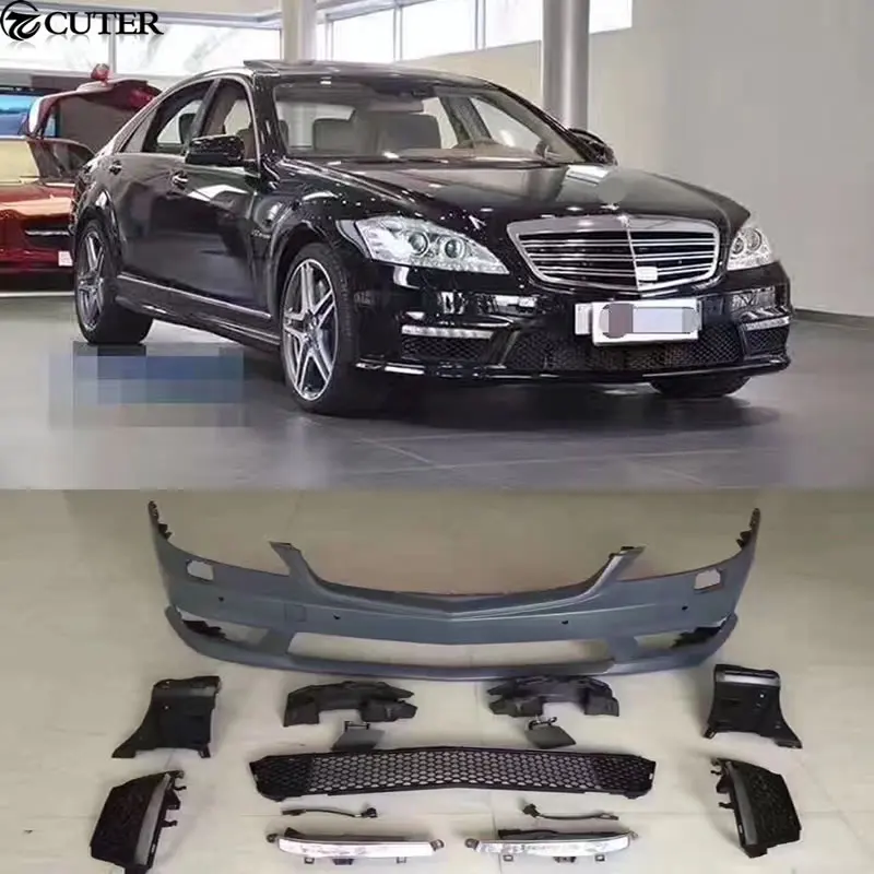 W221 S350 S65 S63 AMG стильный комплект кузова автомобиля ПП Неокрашенная Передняя Задняя