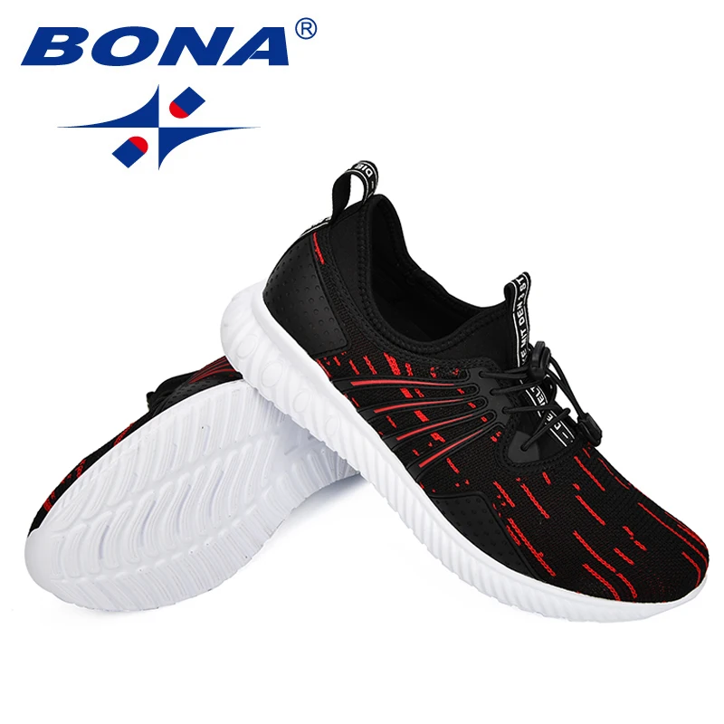 BONA/Мужская модная однотонная спортивная обувь из дышащей сетки с перекрестной шнуровкой; Новинка; zapatillas hombre; повседневная мужская обувь; кроссовки;