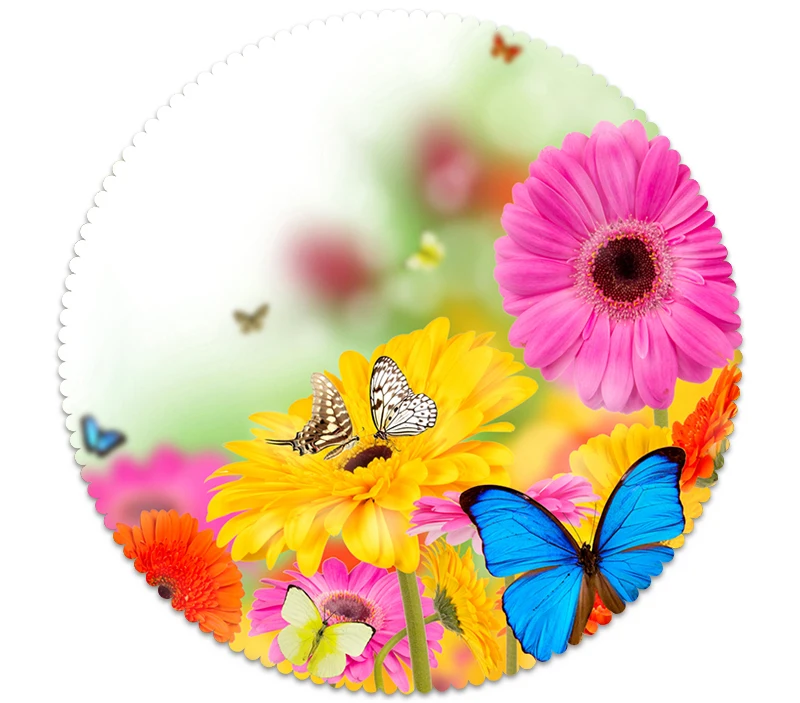 Скатерть с 3d цветами и бабочками моющаяся Плотная хлопковая скатерть