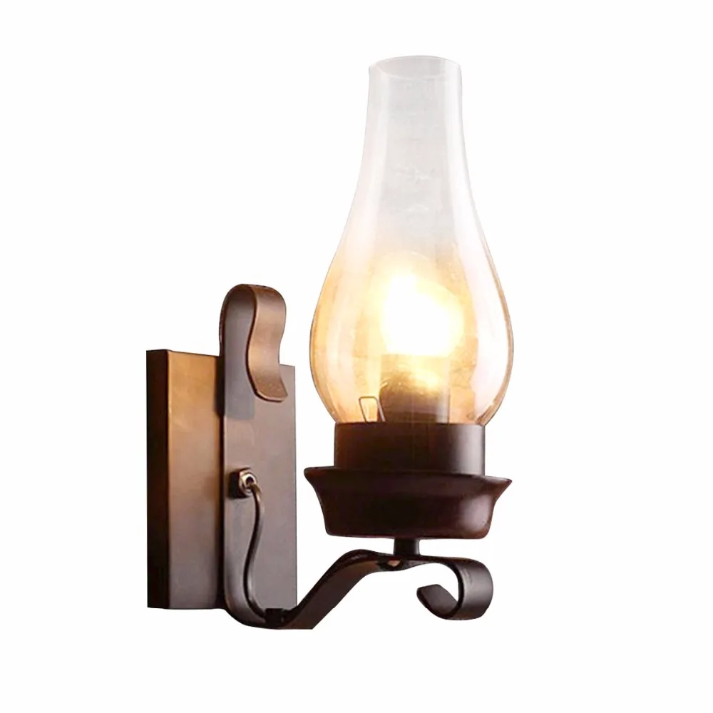 

Antique Iron Rustic Sconce Industrial Wall Lamp Retro Metal Light Lighting Porch Edison Style Wall Lamp Sconce