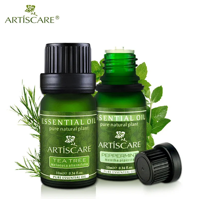 Эфирное масло чайного дерева ARTISCARE + эфирное перечной мяты лечение акне очистка