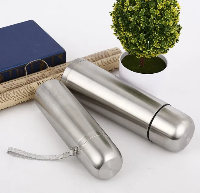 Высокое качество 350 мл/500 мл пуля Нержавеющая сталь термосы Silver THERMOS кружка Кофе